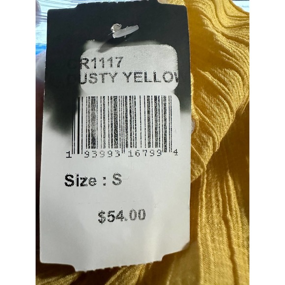 Blue Pepper Yellow cotton Women Tiered With Buttons Dress Size S NWT - Picture 7 of 9